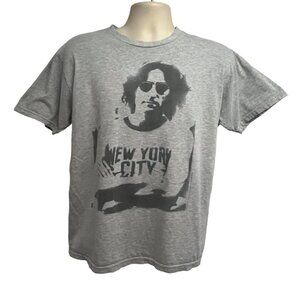 John Lennon The Beatles Live Nation Gray Graphic T-Shirt Large Cotton Stretch